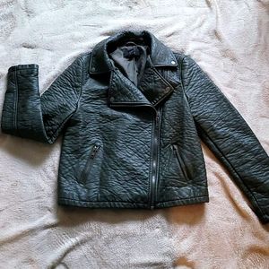 NonLeather moto biker jacket sz M in olive moss green